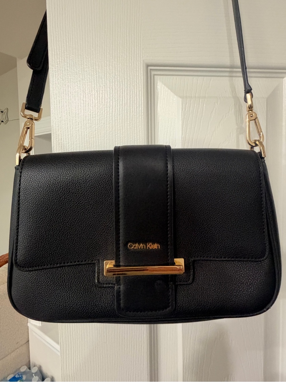 Calvin Klein Black Leather Crossbody Bag